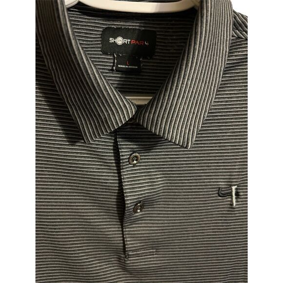 Short Par4 Polo shirt short sleeve size L‎ Black /gray - Picture 1 of 4